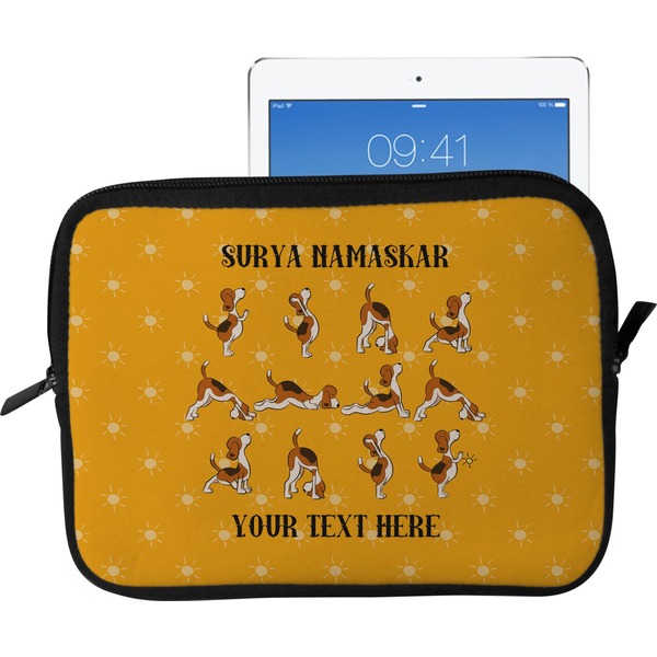 Custom Yoga Dogs Sun Salutations Tablet Case / Sleeve - Large (Personalized)