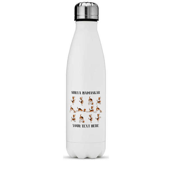 Custom Yoga Dogs Sun Salutations Water Bottle - 17 oz. - Stainless Steel - Full Color Printing (Personalized)