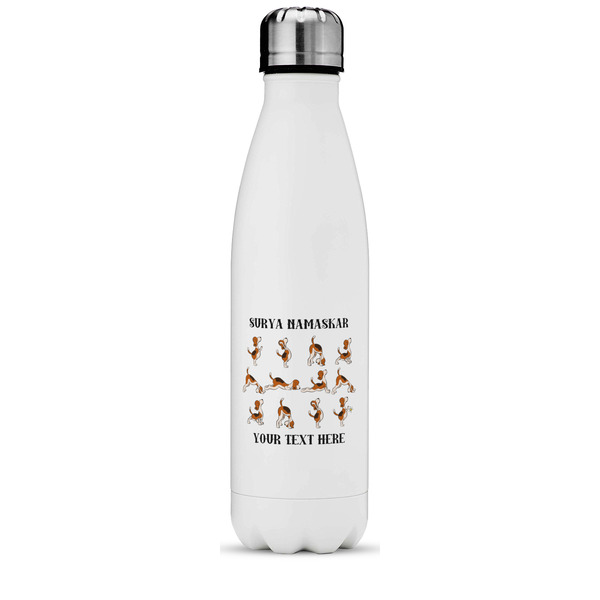 Custom Yoga Dogs Sun Salutations Water Bottle - 17 oz. - Stainless Steel - Full Color Printing (Personalized)