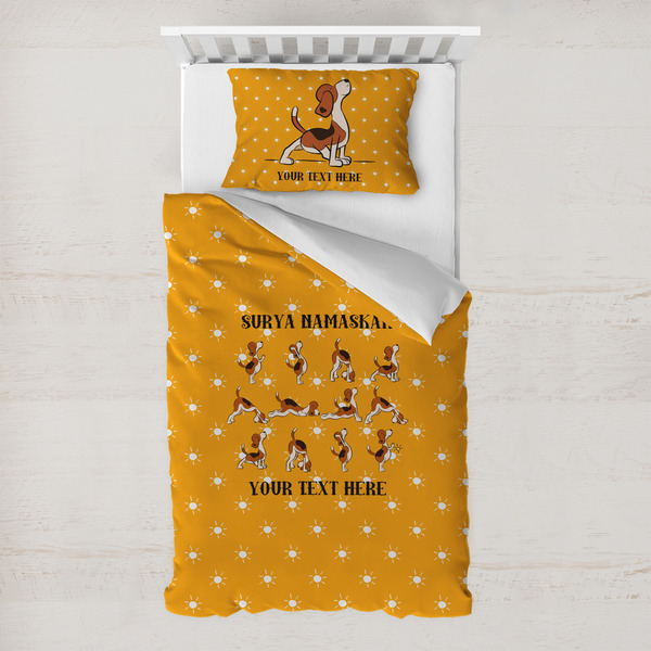 Custom Yoga Dogs Sun Salutations Toddler Bedding Set - With Pillowcase (Personalized)