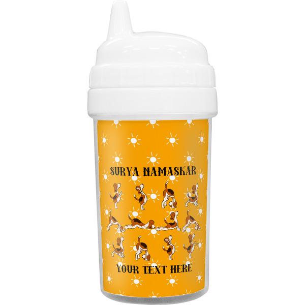 Custom Yoga Dogs Sun Salutations Toddler Sippy Cup (Personalized)