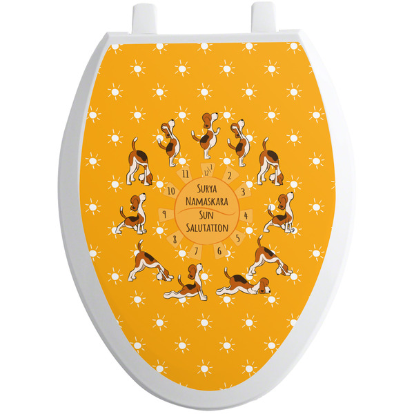 Yoga Dogs Sun Salutations Toilet Seat Decal Elongated