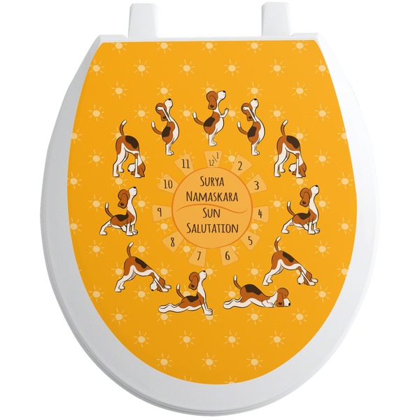 Custom Yoga Dogs Sun Salutations Toilet Seat Decal
