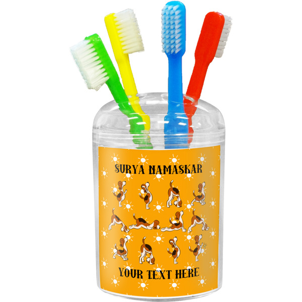 Custom Yoga Dogs Sun Salutations Toothbrush Holder (Personalized)