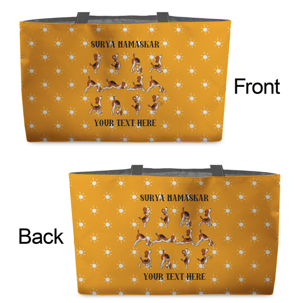 Yoga Dogs Sun Salutations Tote w/Black Handles - Front & Back Views