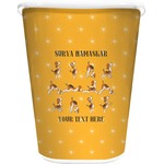 Yoga Dogs Sun Salutations Waste Basket - Double Sided (White) (Personalized)