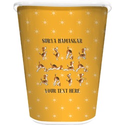 Yoga Dogs Sun Salutations Waste Basket (Personalized)