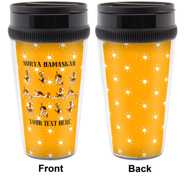 Yoga Dogs Sun Salutations Travel Mug Approval (Personalized)