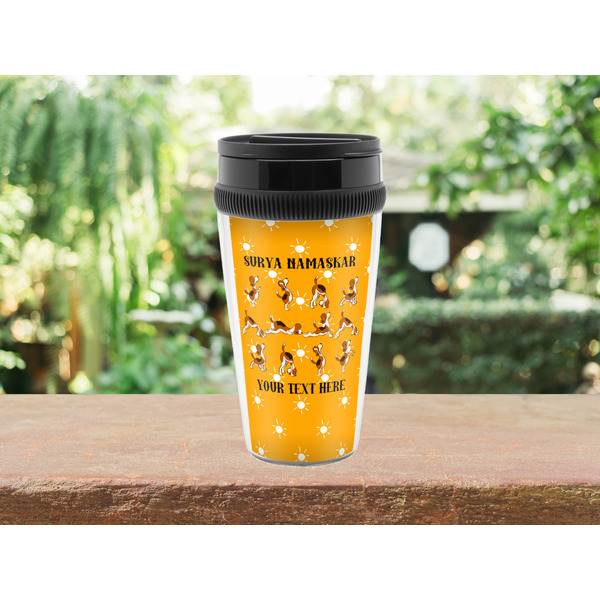 Yoga Dogs Sun Salutations Travel Mug Lifestyle (Personalized)