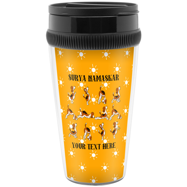 Custom Yoga Dogs Sun Salutations Acrylic Travel Mug without Handle (Personalized)