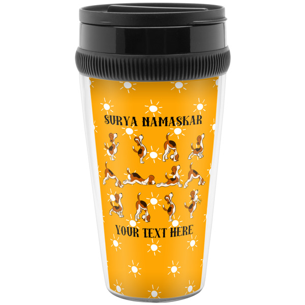 Custom Yoga Dogs Sun Salutations Acrylic Travel Mug without Handle (Personalized)