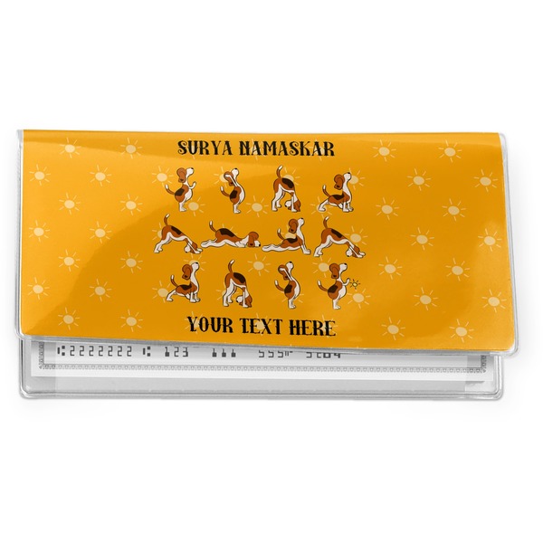 Custom Yoga Dogs Sun Salutations Vinyl Checkbook Cover (Personalized)