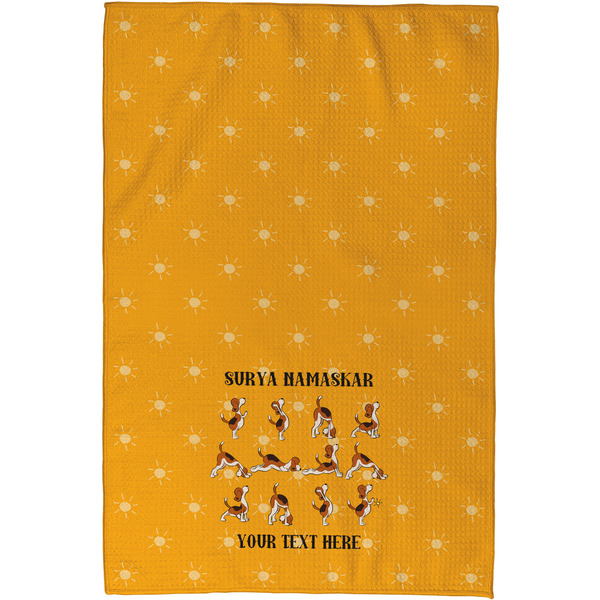 Yoga Dogs Sun Salutations Waffle Weave Towel - Full Color Print - Approval Image