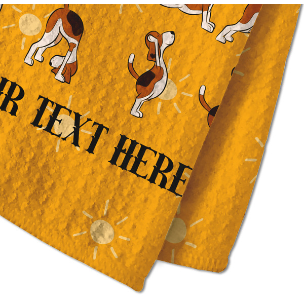 Yoga Dogs Sun Salutations Waffle Weave Towel - Closeup of Material Image