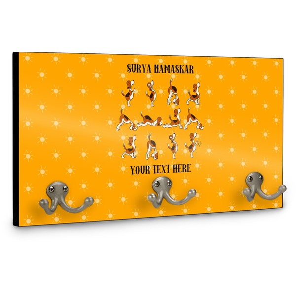 Yoga Dogs Sun Salutations Wall Mounted Coat Hanger - Side View