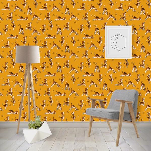 Custom Yoga Dogs Sun Salutations Wallpaper & Surface Covering (Peel & Stick - Repositionable)