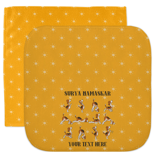 Custom Yoga Dogs Sun Salutations Facecloth / Wash Cloth (Personalized)