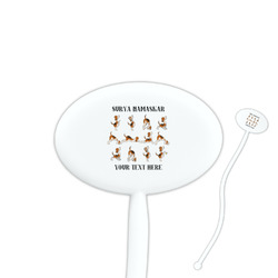 Yoga Dogs Sun Salutations 7" Oval Plastic Stir Sticks - White - Double Sided (Personalized)