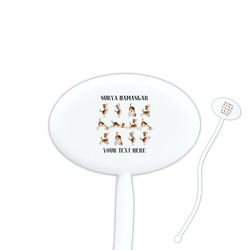 Yoga Dogs Sun Salutations Oval Plastic Stir Sticks (Personalized)