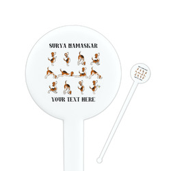 Yoga Dogs Sun Salutations 7" Round Plastic Stir Sticks - White - Double Sided (Personalized)