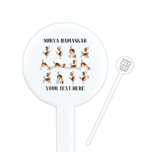 Custom Yoga Dogs Sun Salutations Round Plastic Stir Sticks (Personalized)