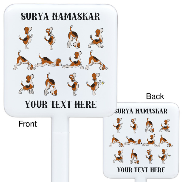 Yoga Dogs Sun Salutations White Plastic Stir Stick - Double Sided - Approval