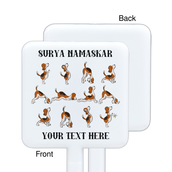 Yoga Dogs Sun Salutations White Plastic Stir Stick - Single Sided - Square - Approval