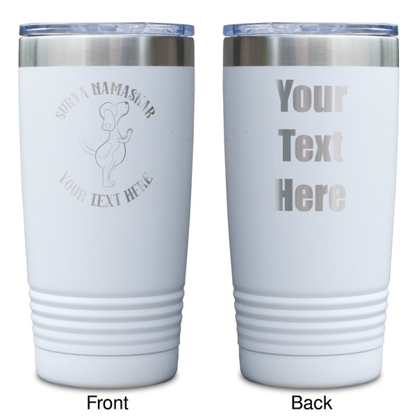 Yoga Dogs Sun Salutations White Polar Camel Tumbler - 20oz - Double Sided - Approval