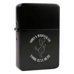 Yoga Dogs Sun Salutations Windproof Lighter - Black - Single Sided & Lid Engraved (Personalized)