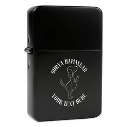 Yoga Dogs Sun Salutations Windproof Lighter - Black - Double Sided & Lid Engraved (Personalized)