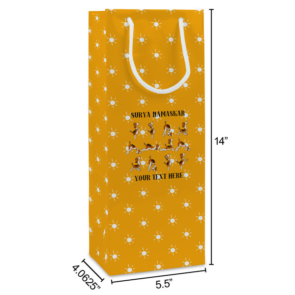 Yoga Dogs Sun Salutations Wine Gift Bag - Dimensions