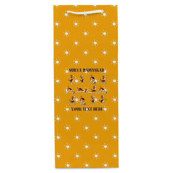 Yoga Dogs Sun Salutations Wine Gift Bag - Gloss - Front