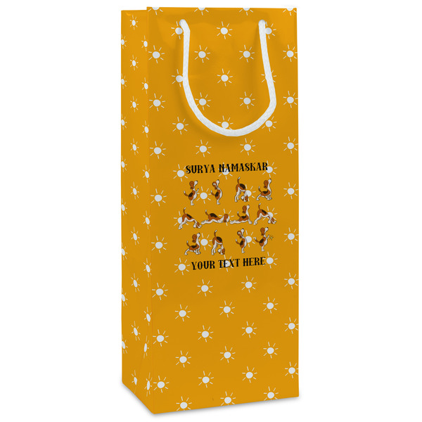 Custom Yoga Dogs Sun Salutations Wine Gift Bags - Gloss (Personalized)