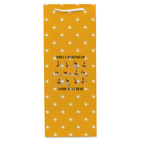 Yoga Dogs Sun Salutations Wine Gift Bag - Matte - Front