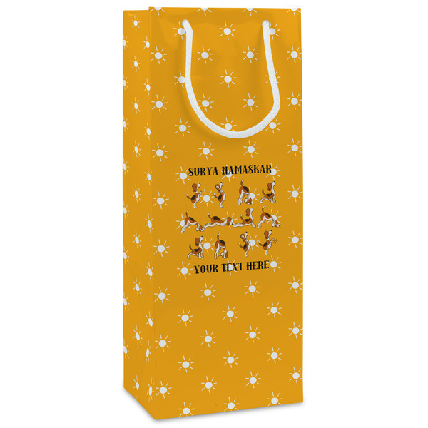 Custom Yoga Dogs Sun Salutations Wine Gift Bags - Matte (Personalized)