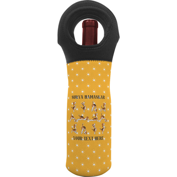 Custom Yoga Dogs Sun Salutations Wine Tote Bag (Personalized)