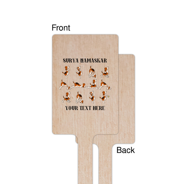 Yoga Dogs Sun Salutations Wooden 6.25" Stir Stick - Rectangular - Single - Front & Back