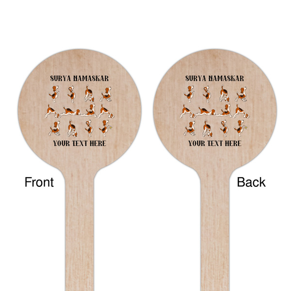 Yoga Dogs Sun Salutations Wooden 7.5" Stir Stick - Round - Double Sided - Front & Back