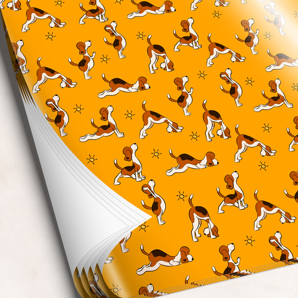 Custom Yoga Dogs Sun Salutations Wrapping Paper Sheets