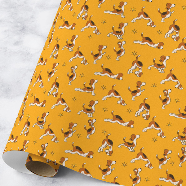 Custom Yoga Dogs Sun Salutations Wrapping Paper Roll - Large - Matte