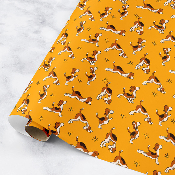 Custom Yoga Dogs Sun Salutations Wrapping Paper Roll - Medium