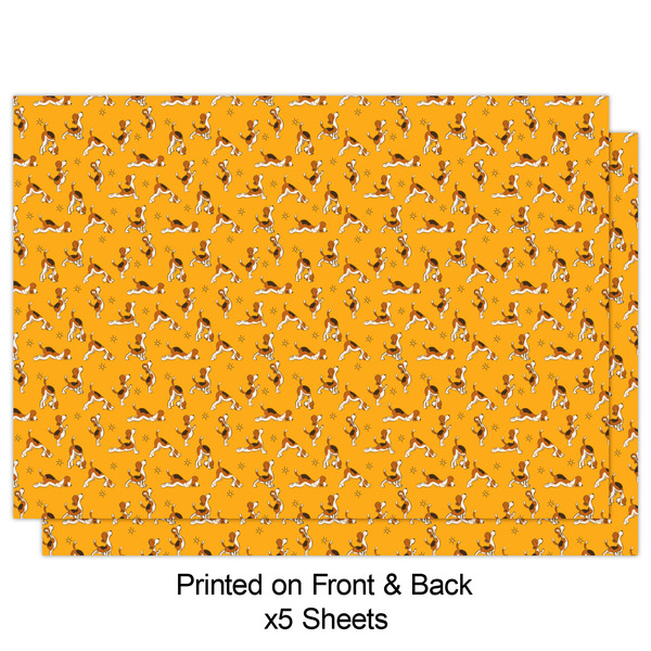 Yoga Dogs Sun Salutations Wrapping Paper Sheet - Double Sided - Front