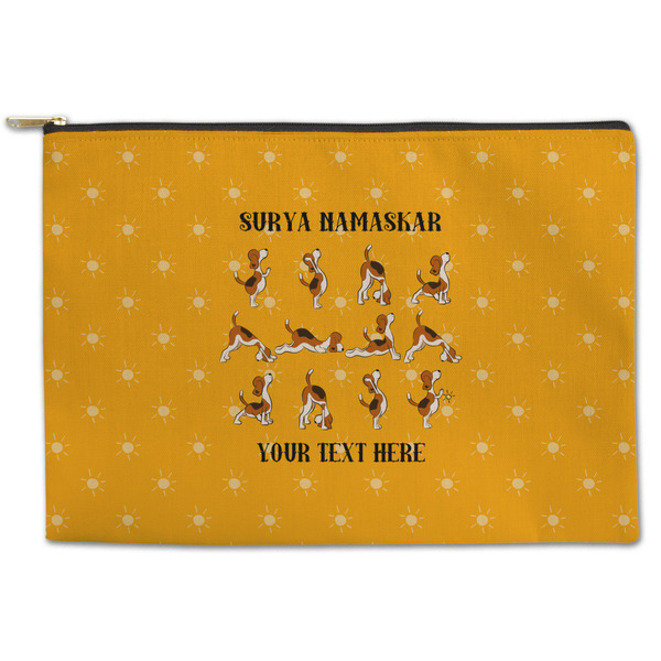 Custom Yoga Dogs Sun Salutations Zipper Pouch - Large - 12.5"x8.5" (Personalized)