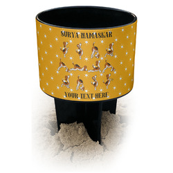 Yoga Dogs Sun Salutations Black Beach Spiker Drink Holder (Personalized)