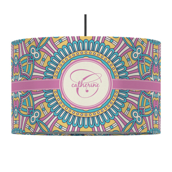 Bohemian Art 12" Drum Lampshade - PENDANT (Fabric)