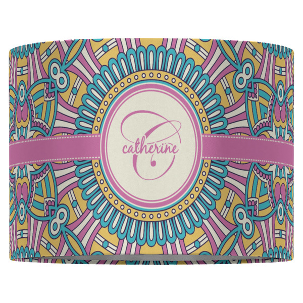 Bohemian Art 16" Drum Lampshade - FRONT (Fabric)