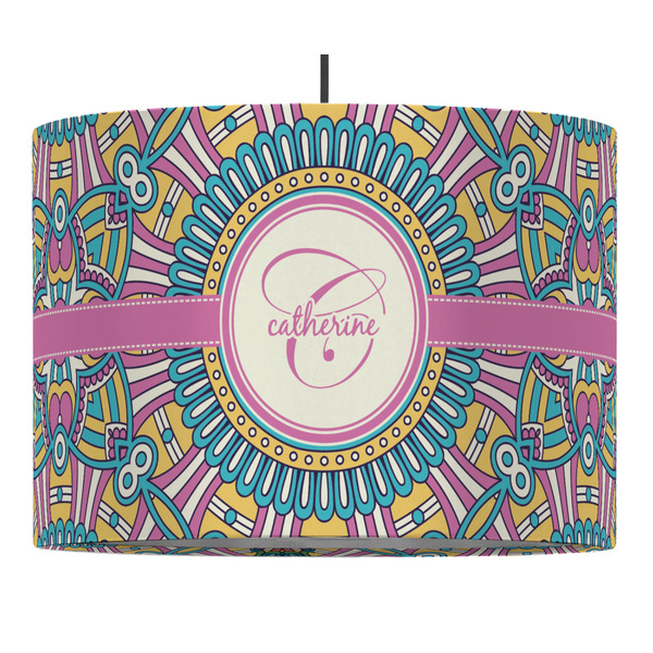 Bohemian Art 16" Drum Lampshade - PENDANT (Fabric)