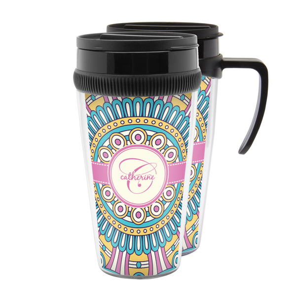 Custom Bohemian Art Acrylic Travel Mug (Personalized)
