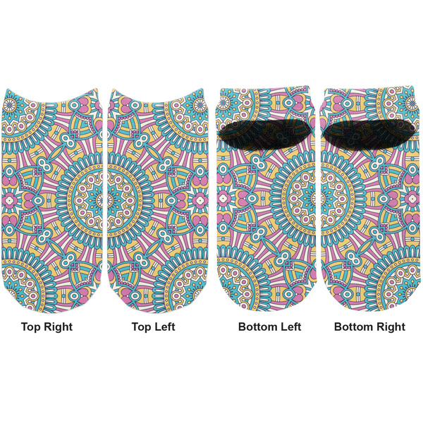 Bohemian Art Adult Ankle Socks - Double Pair - Front and Back - Apvl