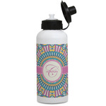 Bohemian Art Water Bottles - Aluminum - 20 oz - White (Personalized)